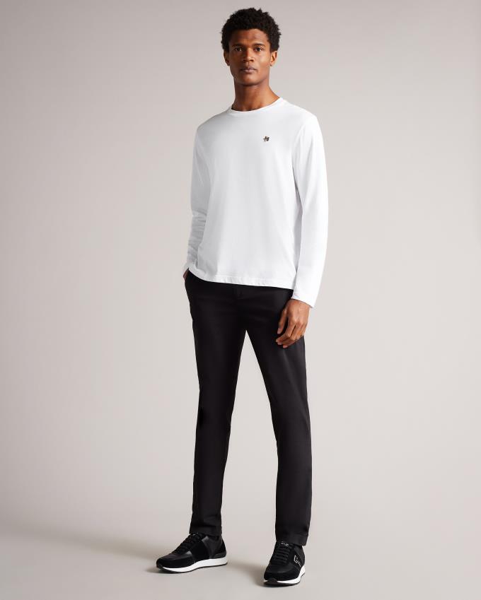 T-Shirt Ted Baker Long Sleeve Blanche Homme | PIM-88151014